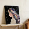DIY Pearl Painting Long Hair Girl for Home Decor with Frame(30x40cm)