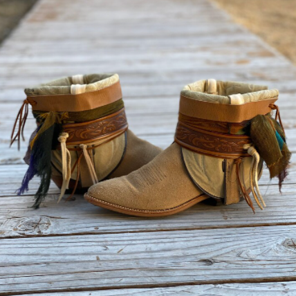 Womens Wide Square Toe Booties