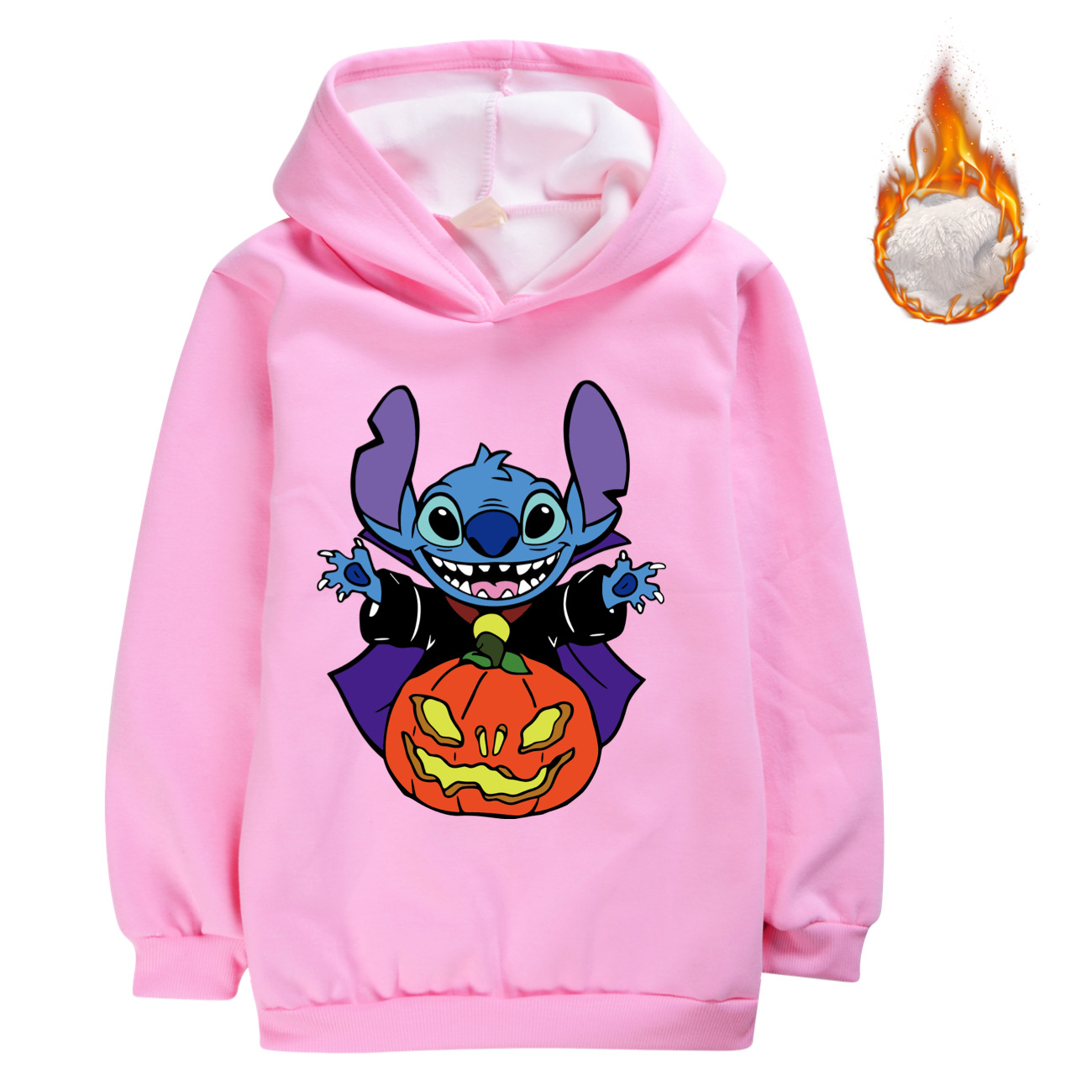 Halloween Stitch Plush Sweatshirt for Kids - Cozy Fall/Winter Unisex Hoodie -Mayoulove
