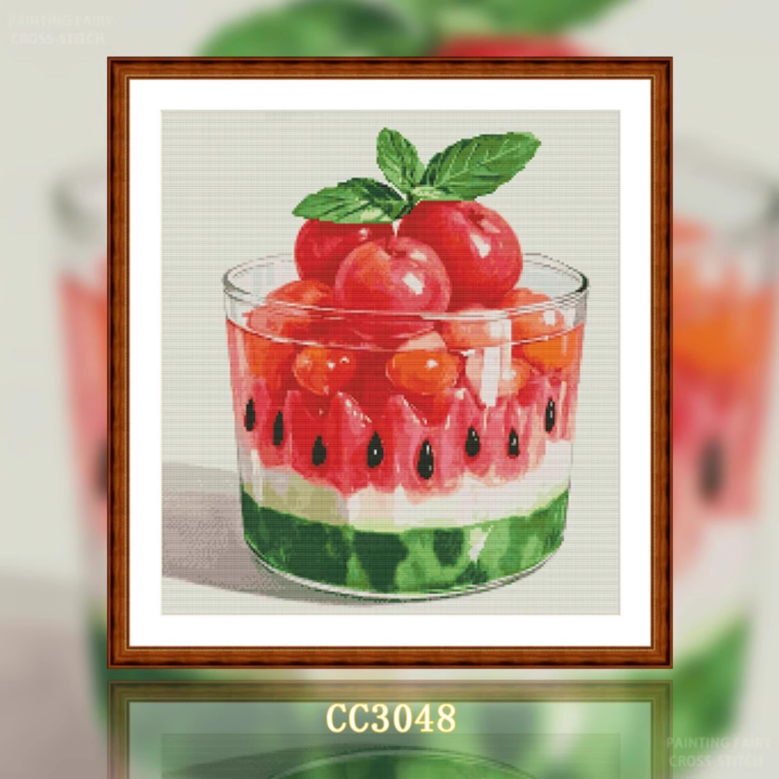 【CC3048- Fruit Watermelon Ice Cream in the Gourmet Series】 Painting Fairy Cross Stitch