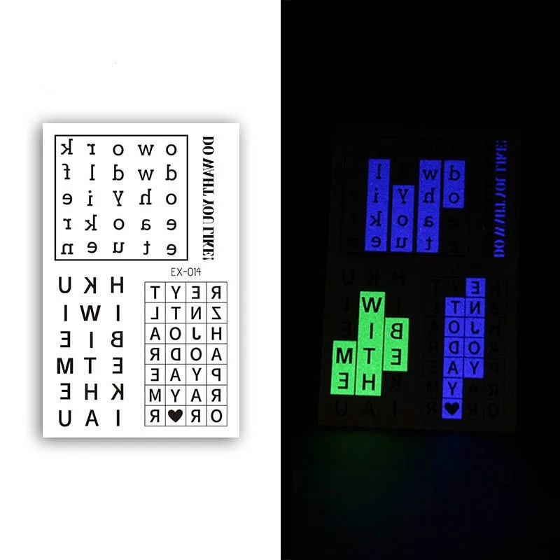 Night Luminous Tattoo Butterfly Starry Star Universe for Kids Fake Tattoo Glowing In Dark Waterproof Temporary Tattoo Stickers