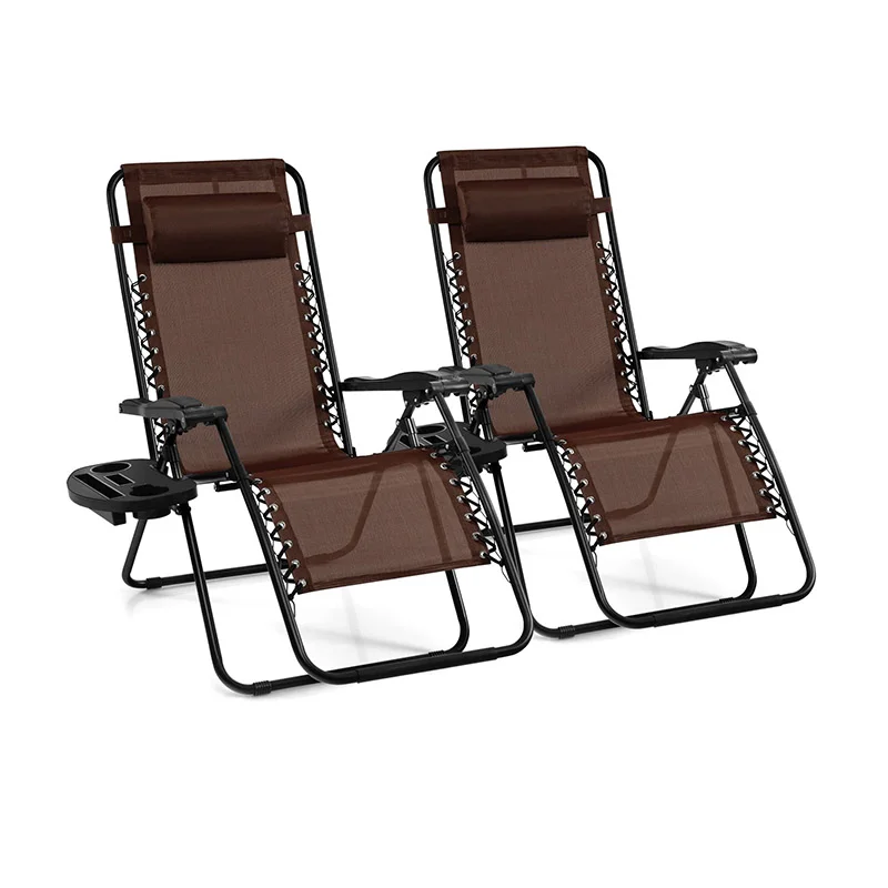 Outdoor Chaise Lounge Chair with Cup Holder