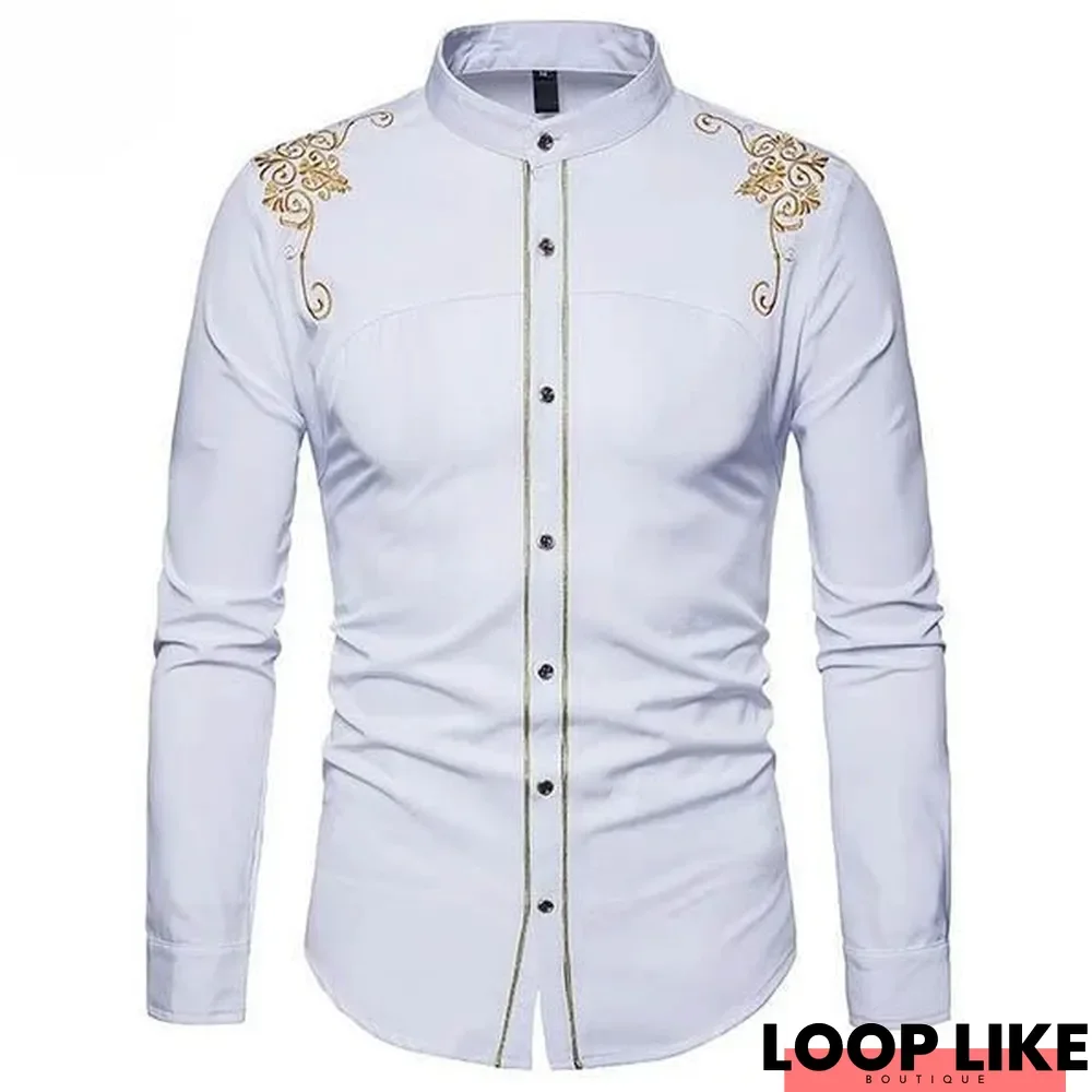 Men's Embroidered Long Sleeve Shirts
