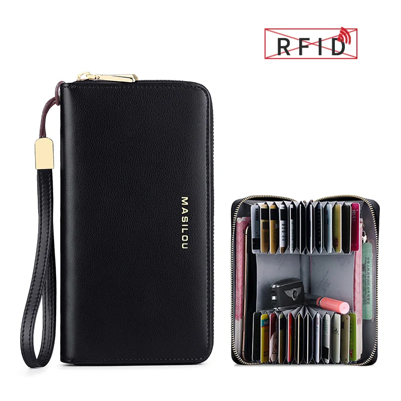 Unisex Anti-Credit Card Fraud Multi-compartment Wallet
