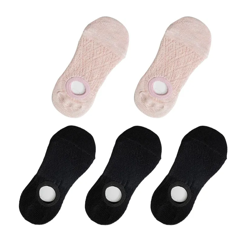 5 Pairs/Set Women Silicone Non-slip Invisible Socks Summer Solid Color Mesh Ankle Boat Socks Female Cotton Slipper No Show Socks