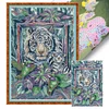 >SALE<Full Embroidery Cotton Thread14CT Print Tiger Mother and Son Cross Stitch36x50cm