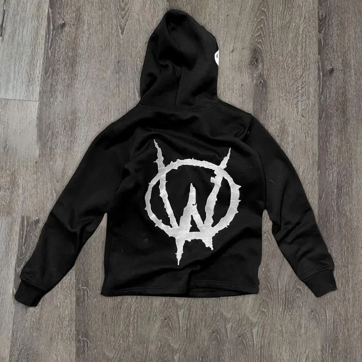 Retro hippie trend personality printing long-sleeved hoodie