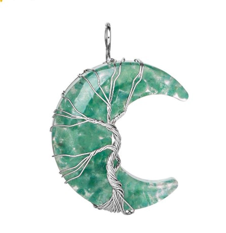 Casual Minimalist Moon Natural Stone Opal Plating Women’s Pendant Necklace Necklace Pendant