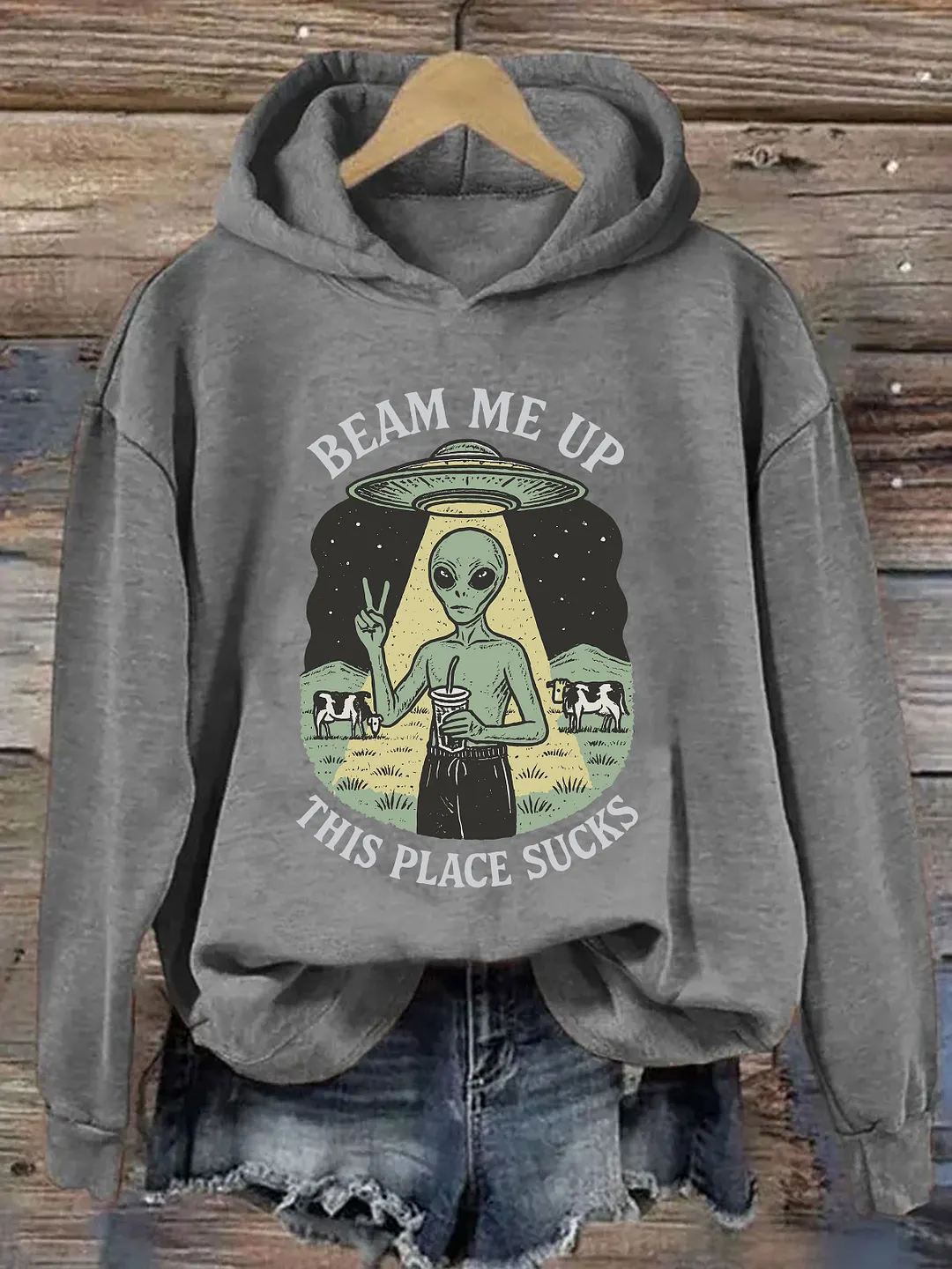 Beam Me Up This Place Sucks Hoodie