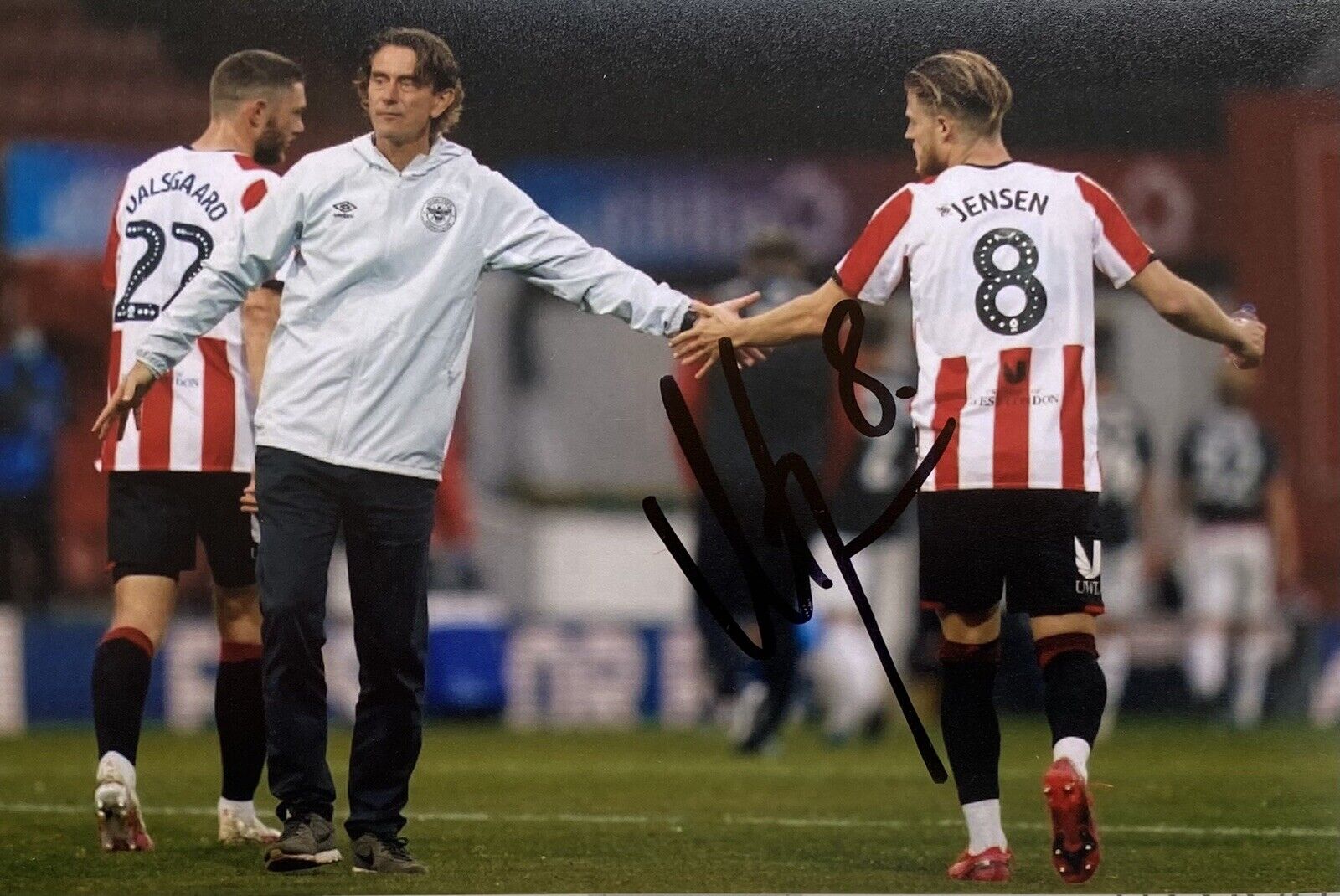 Mathias Jensen Genuine Hand Signed Brentford 6X4 Photo Poster painting, See Proof, 2