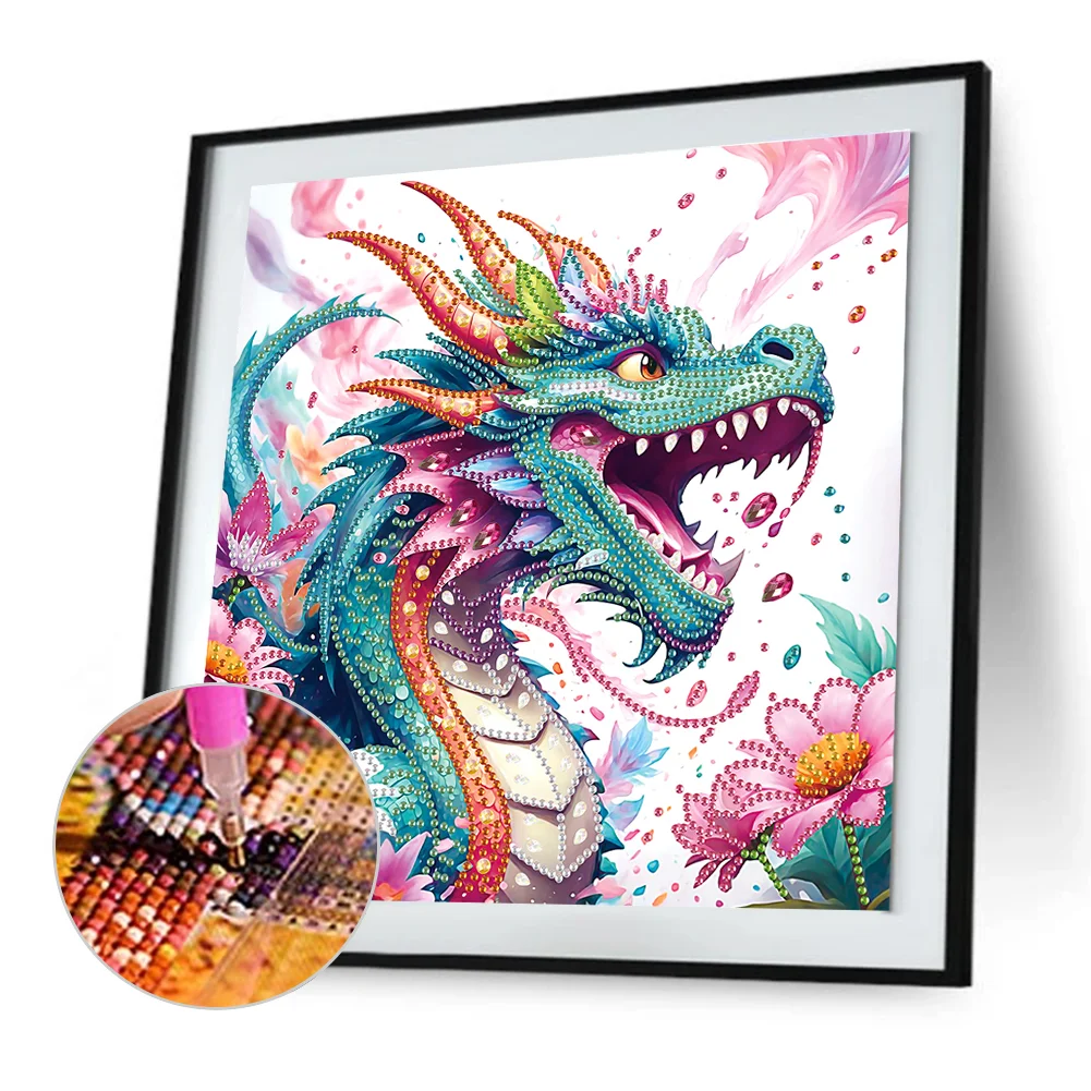 Diamond Painting - Partial Special Shaped Drill - Dragon(Canvas|30*30cm)