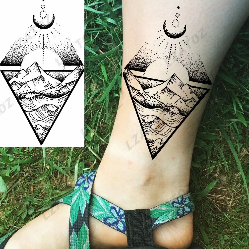 Sdrawing Rose Flower Temporary Tattoos For Woman Adults Realistic Compass Cross Fake Tatoos Sexy Waterproof Hand Tattoo Sticker