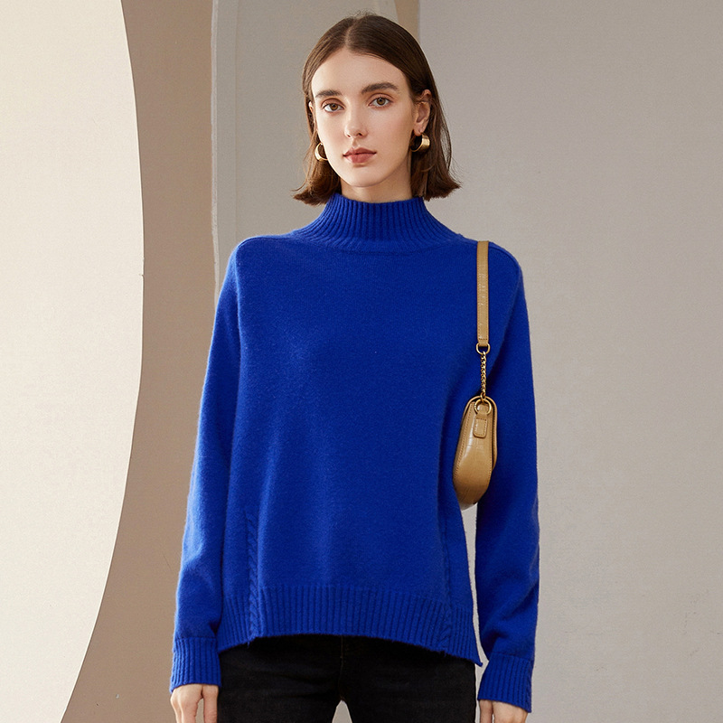 Loose Turtleneck Women's Cashmere Sweater REAL SILK LIFE