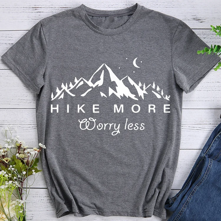 AL™  Starry Mountain Hike More Worry Less Hiking T-shirts-Annaletters