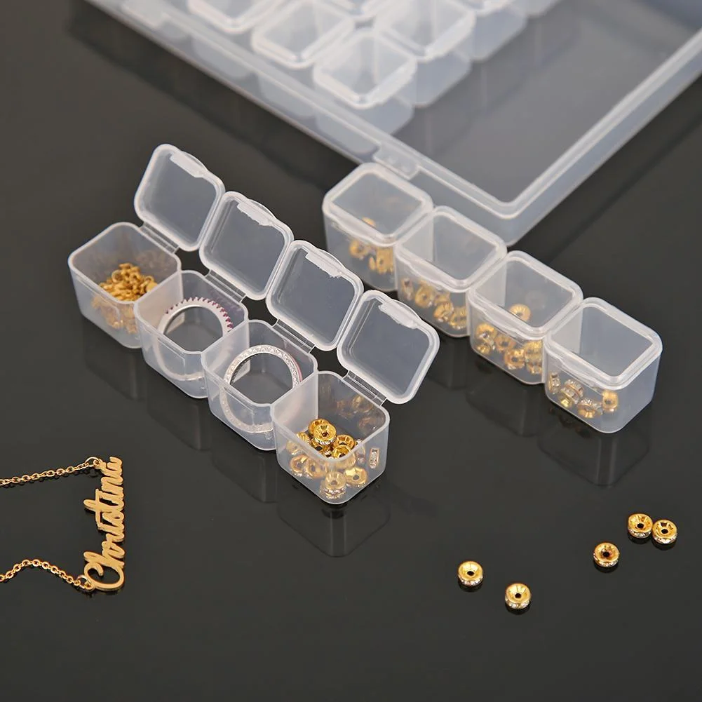 56 Grids Beads Storage Box for Nail Art Jewelry Case Holder (Transparent)