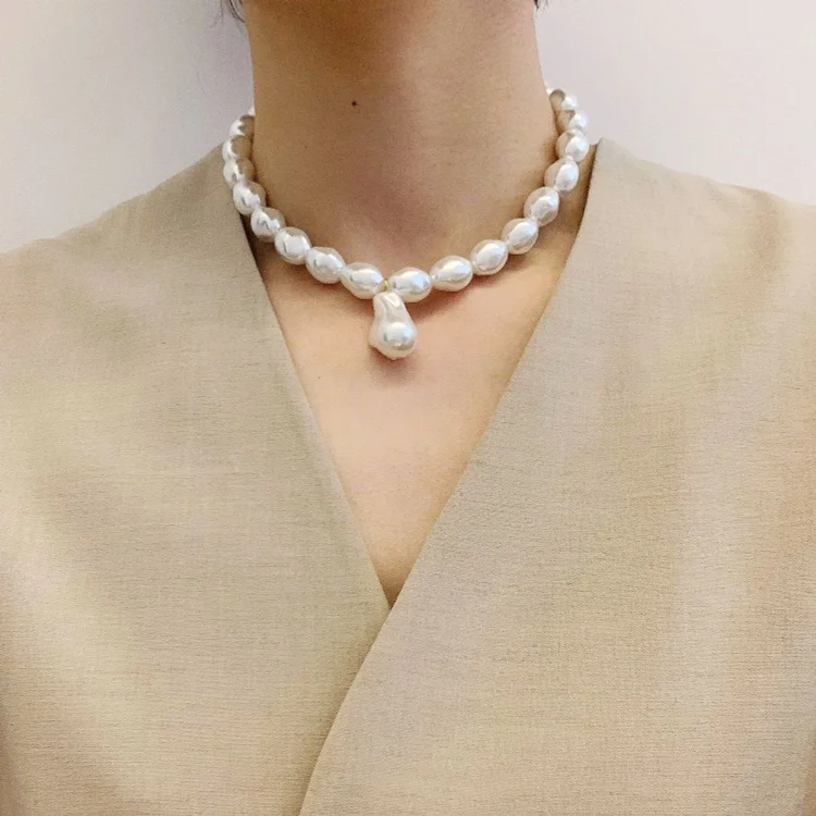 Baroque Pearl Collarbone Necklace In Different Shapes