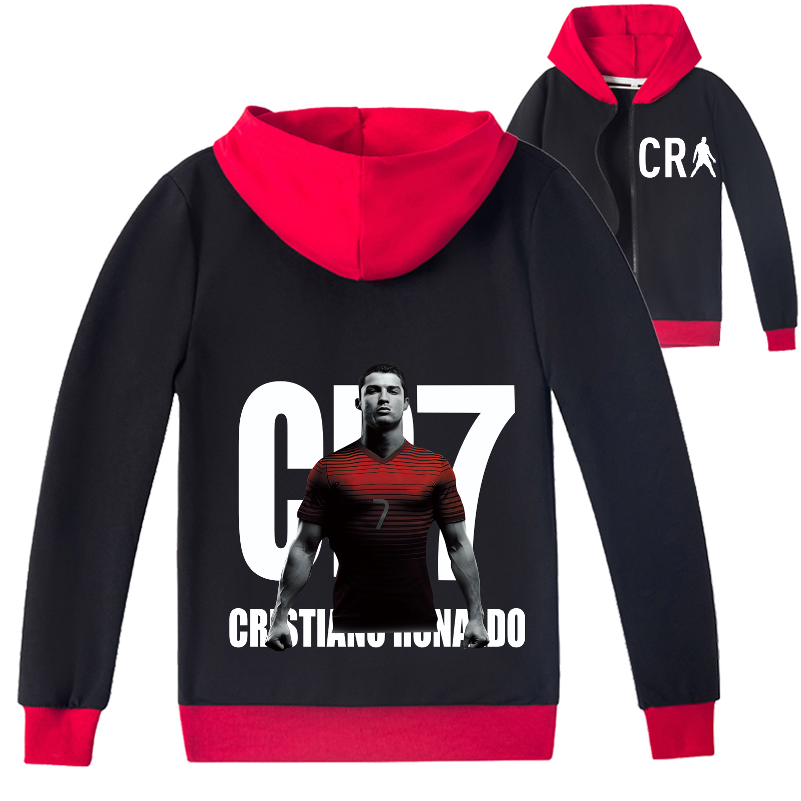 Mayoulove Kids' Cristiano Ronaldo Zip Jacket - Stylish  Comfortable Sportswear for Boys  Girls, Perfect for Young Fans-Mayoulove