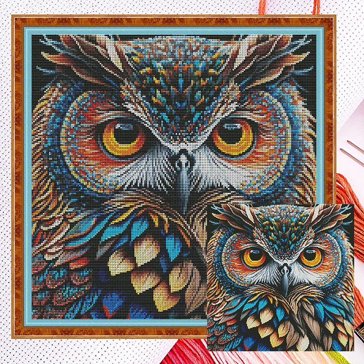 Joy Sunday-Owl 17 41*41cm(Canvas) 14CT Counted cross stitch gbfke