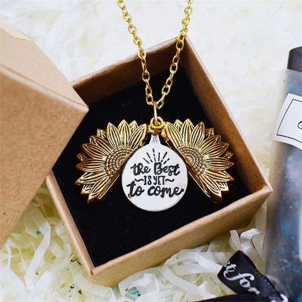 The Best is Yet to Come Sunflower Necklace