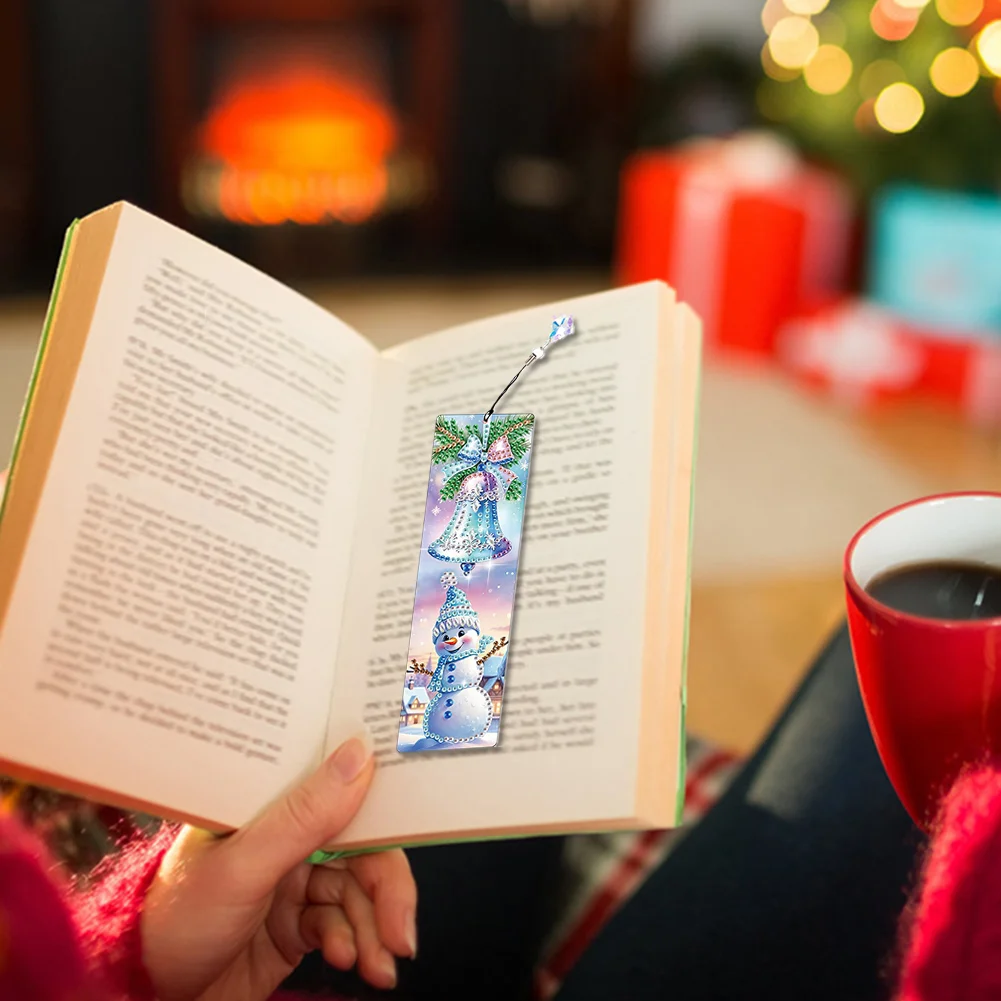 Santa Claus A5 Size Diamond Painting Notebook Set with 4Pcs Bookmark Gift