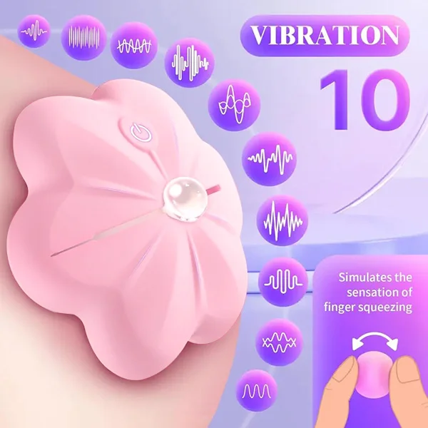 Rose Clitoral Sucker Sex Toy For Women and Remote Control Adjustable Nipple Toys Rose Vibrating Nipple Clamps With 10 Modes 