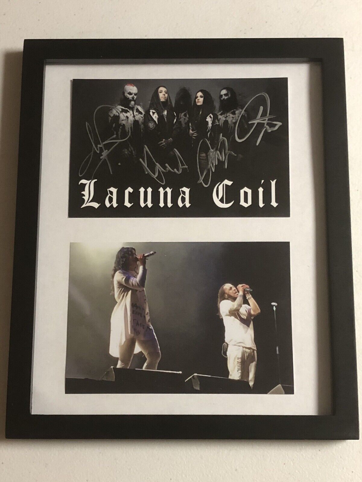 LACUNA COIL AUTOGRAPHED SIGNED FRAMED CARDSTOCK Photo Poster painting W/ SIGNING PICTURE PROOF