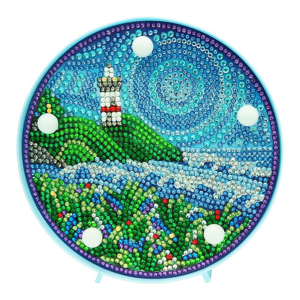 Lighthouse 5D DIY Crystal Rhinestones Diamond Painting LED Lamp