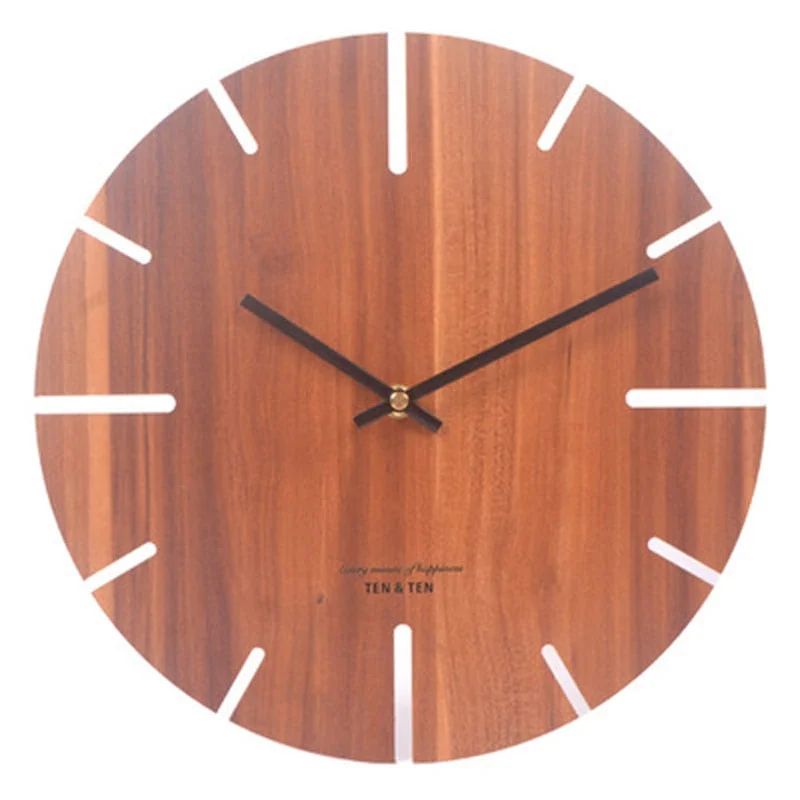 Wooden 3D Wall Clock Modern Design Nordic Brief Living Room Decoration Kitchen Clock Art Hollow Wall Watch Home Decor 12 inch