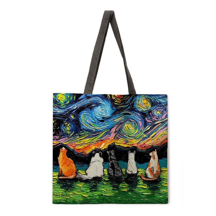 Starry Sky Animal - Linen Tote Bag