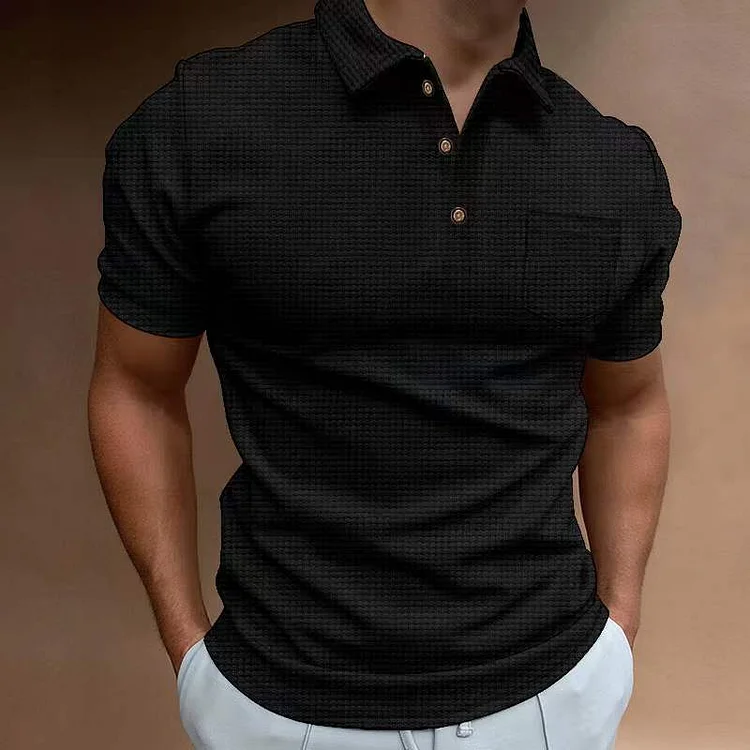 BrosWear Men's Solid Color Casual Polo Shirt