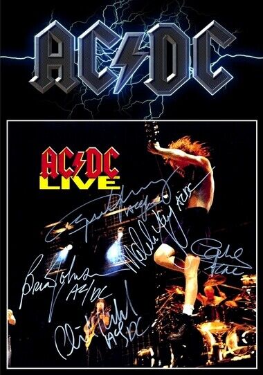 ACDC - SIGNED LP COVER - LIVE - Photo Poster painting POSTER INSERT PERFECT FOR FRAMING