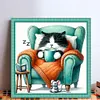 Kitten On Sofa-11CT Stamped Cross Stitch 40*40cm/15.75*15.75in tapestrymarket