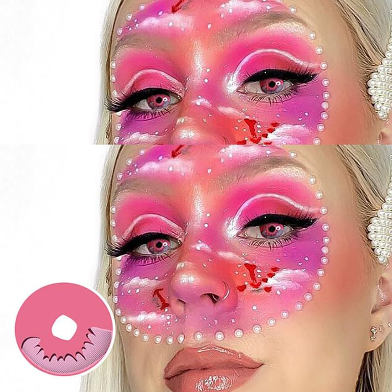 Tanjiro Kamado Cosplay Contact Lenses Red Color 14.5mm