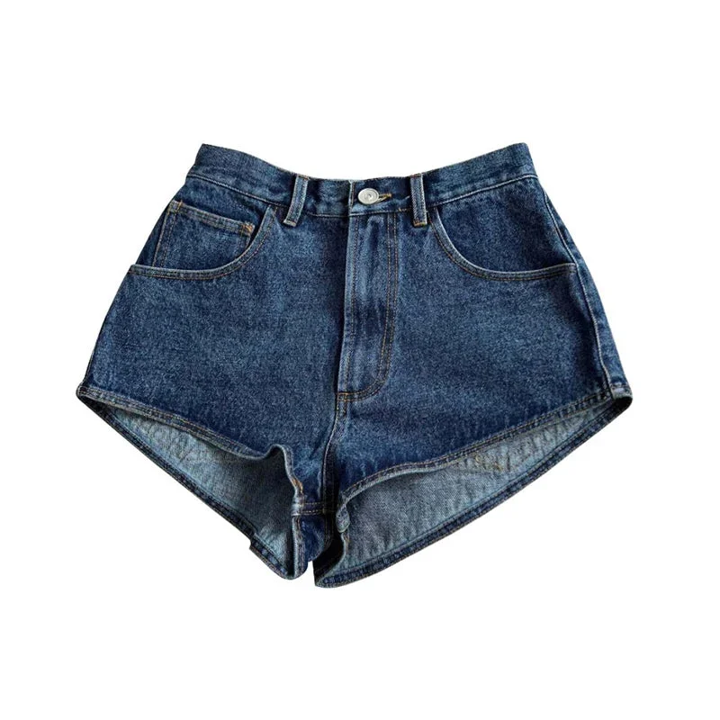Huiketi Women's Blue Denim Shorts Baggy Jeans Shorts 2000s Aesthetic Y2k Oversize Wide Cowboy Short Pants Harajuku Korean 2000s Clothes