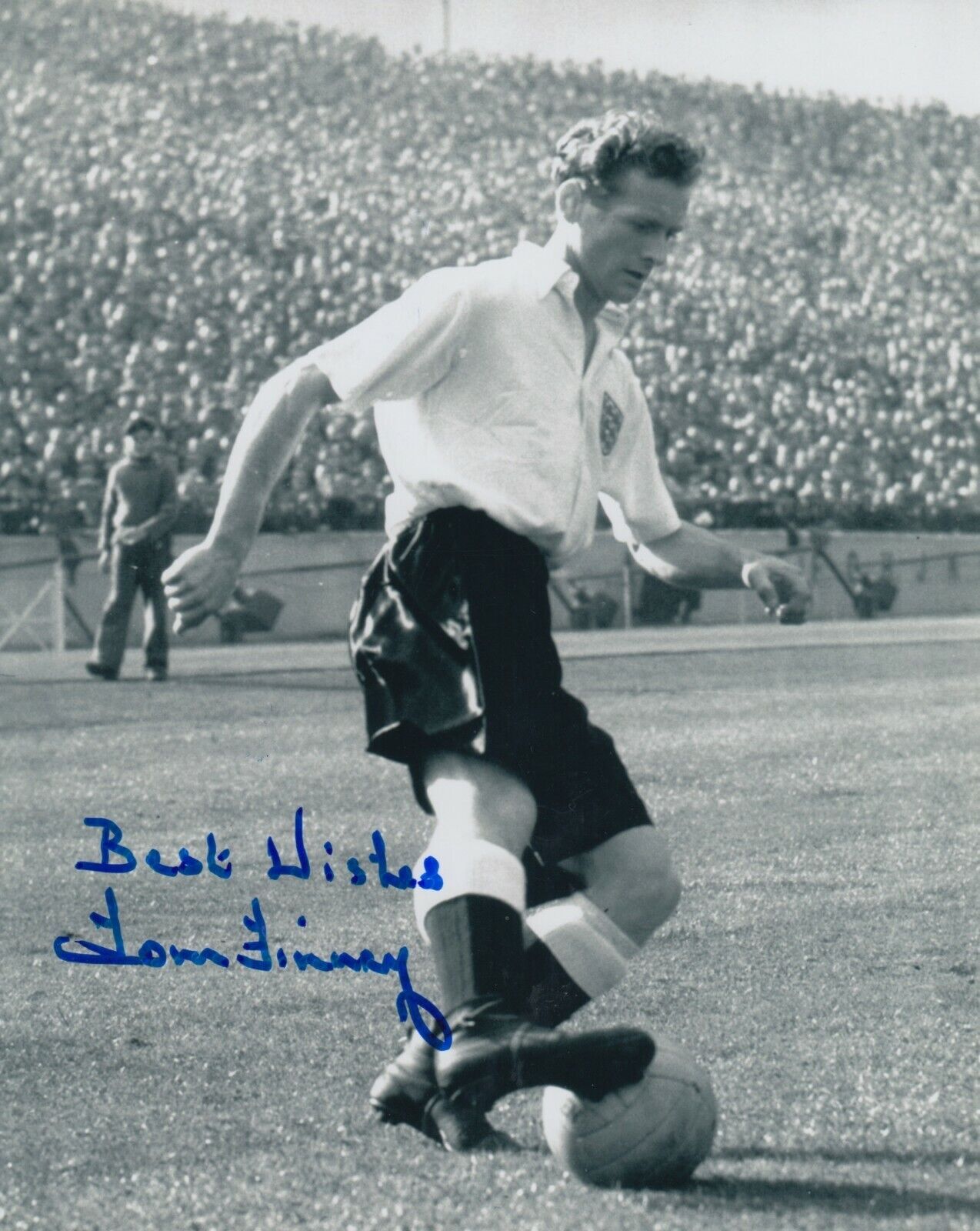 Sir Tom Finney Hand Signed 10x8 Photo Poster painting - England Autograph.