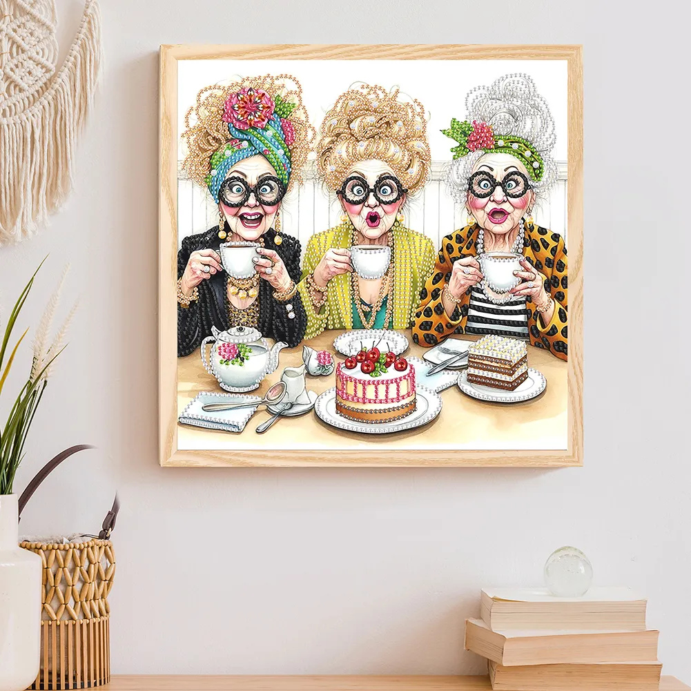 Diamond Painting - Partial Special Shaped Drill - Funny Granny(Canvas|30*30cm)