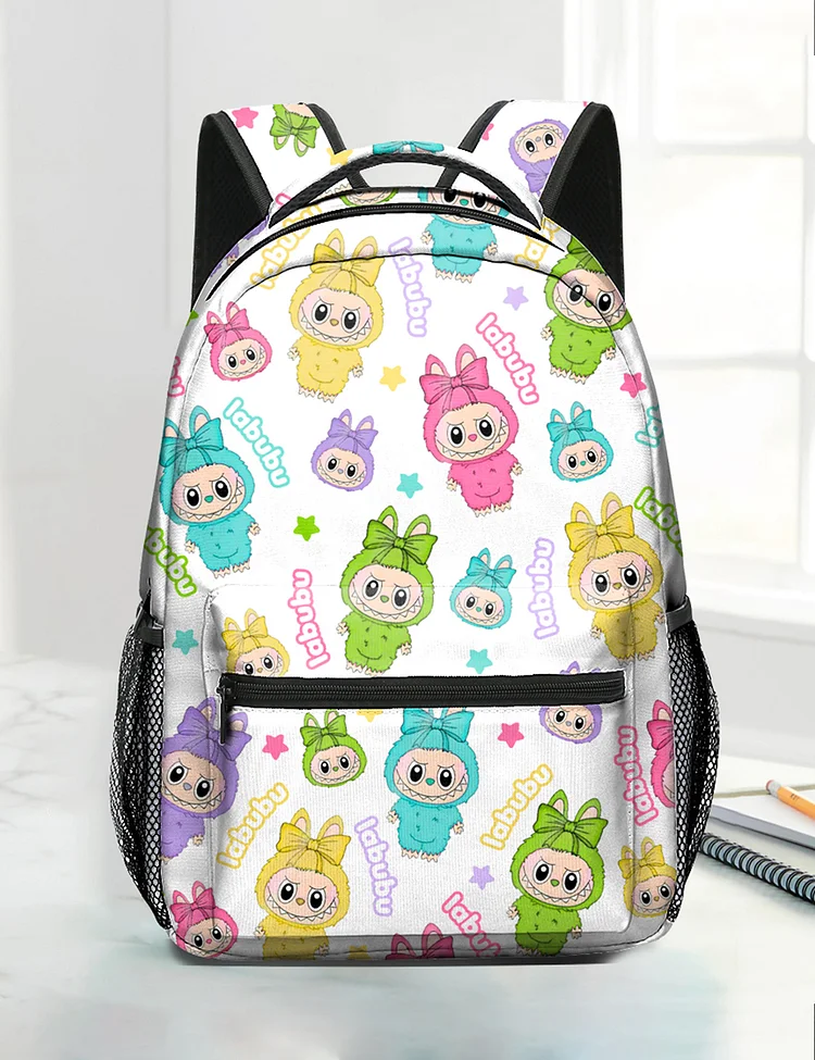 Monster Doll Leopard Cartoon Character Backpack School Bag