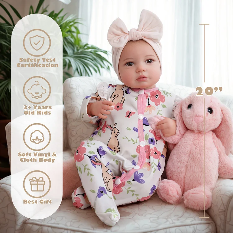 Babeside Quiet Reborn Baby Carina 20" Little Infant Girl Warm Gift for Festival