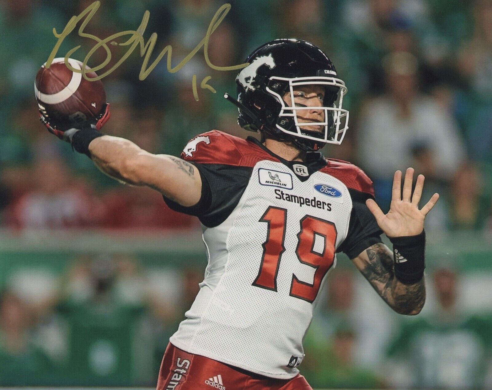 BO LEVI MITCHELL SIGNED AUTOGRAPH CALGARY STAMPEDERS 8X10 Photo Poster painting PROOF #4