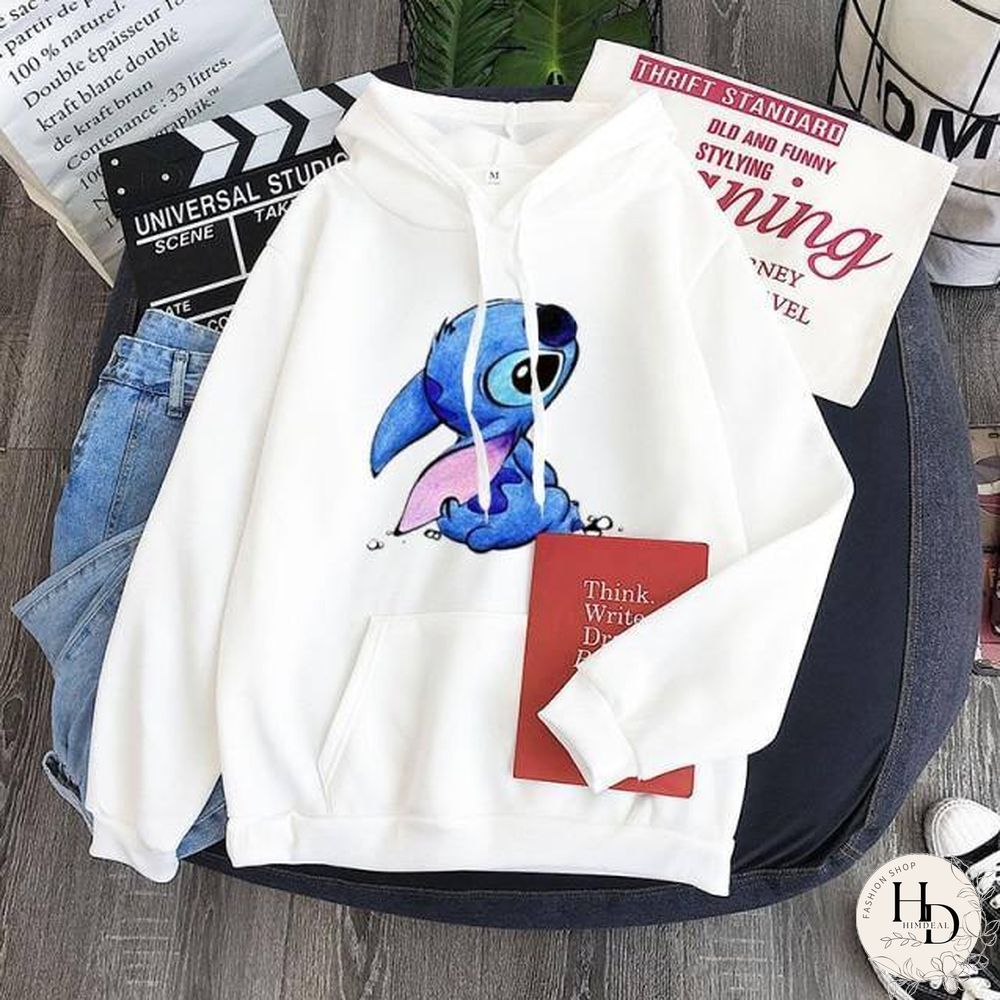 New Hoodie Sweatshirt Women Oversized cartoon Stitch Hoodie couple shirt versatile Sweatshirt Winter Long Sleeve Tops Hoodies