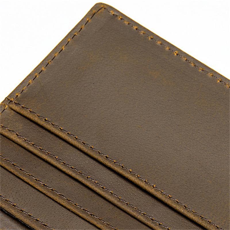Men's Classic Business Solid Color Mini Leather Wallet