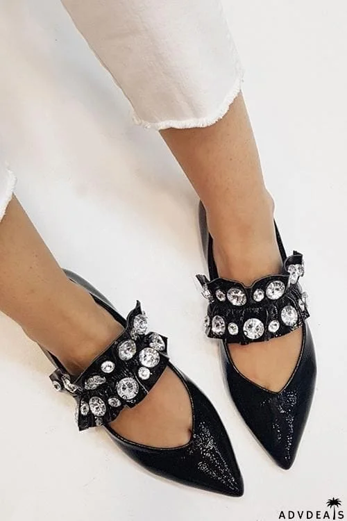 Rhinestone Pointed Flat