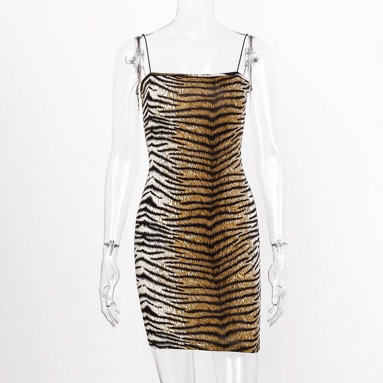 Hugcitar 2019 leopard print slash neck sleeveless tube slip mini dress autumn women party club bodycon outfits streetwear