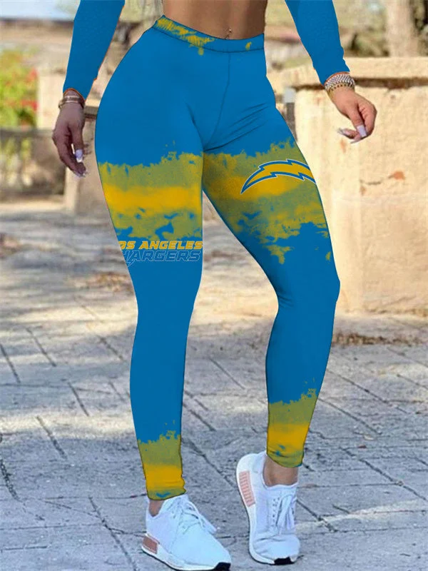 Los Angeles Chargers Women's High Waist  Push Up Print Lounge Leggings