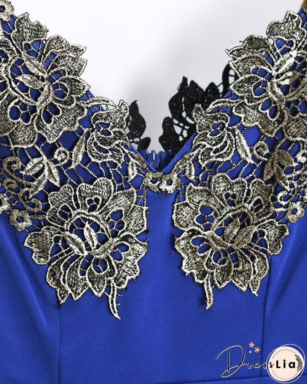 Contrast Lace Insert Bodycon Dress P11041