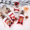 12PCS Christmas Gift Packaging Snowman Wine Bottle Decor Bags