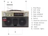 Retro Bluetooth Cassette Radio, CD Tape Player, Classic 80s Style, DSP FM Radio, Stereo Playback, Support TF Card/SD/USB Playback, USB Rechargeable
