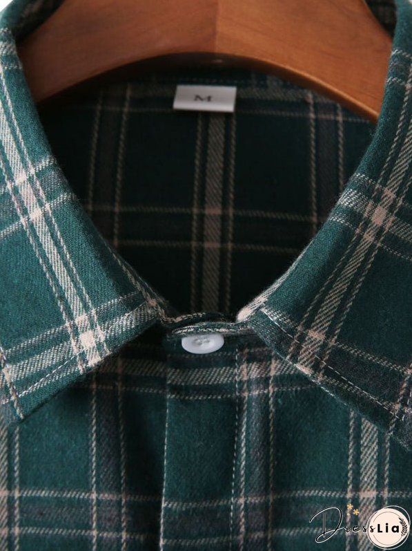 Men's Everyday Plaid Print Long Sleeve Shirt