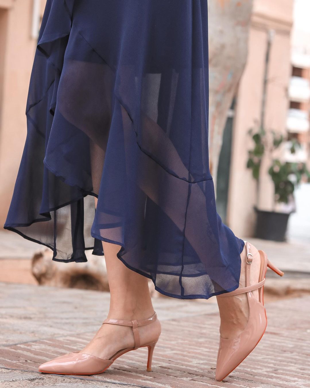 65mm Women Slingback Red Bottom Pumps Ankle Strap Jenlove Stiletto Mid Heel Close Pointed Toe Dress Red Soles Sandals Shoes-MERUMOTE