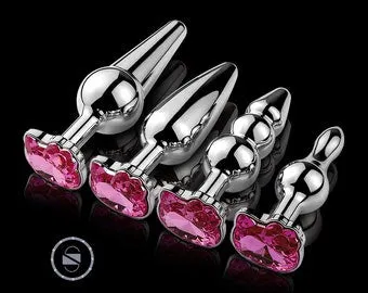 Butt Plug Metal Crystal Jewelry Cat Face Butt Plug Stimulator Sex Toys  Dildo Anal Plug Gay Anal Beads ,Mature